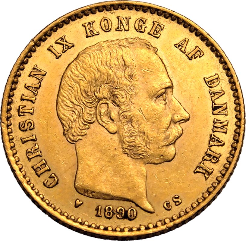 Denmark Christian IX 1890 HC/CS Gold 10 Kroner - Image 2 of 3