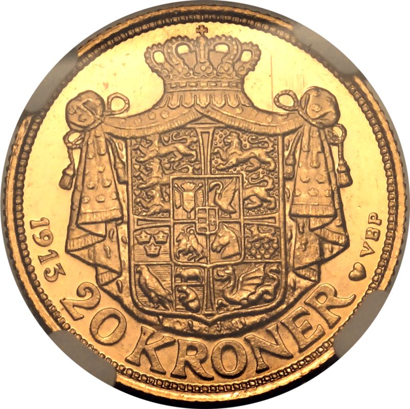 Denmark Christian X 1913 AH Gold 20 Kroner NGC MS 65 - Image 3 of 7