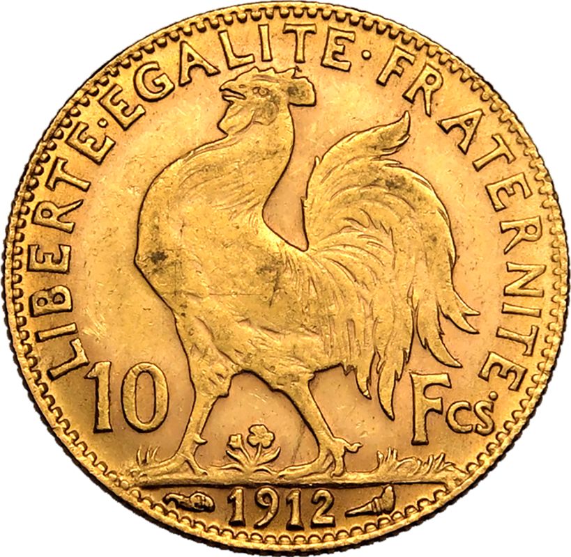 France Third Republic 1912 Gold 10 Francs - Image 3 of 3