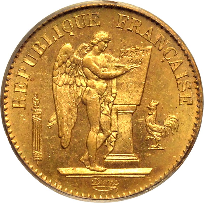 France Second Republic 1849 A Gold 20 Francs Equal-finest PCGS MS64 - Image 2 of 3