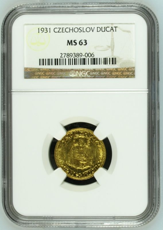 Czechoslovakia First Republic (1918-1938) 1931 Gold 1 Ducat without serial numbers NGC MS 63 - Image 2 of 3