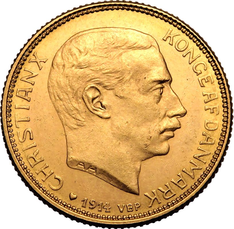 Denmark Christian X 1914 AH GJ Gold 20 Kroner - Bild 2 aus 3