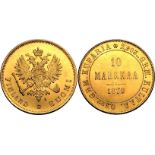 Finland Alexander II 1879 Gold 10 Markkaa