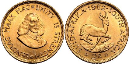 South Africa 1962 Gold 2 Rand