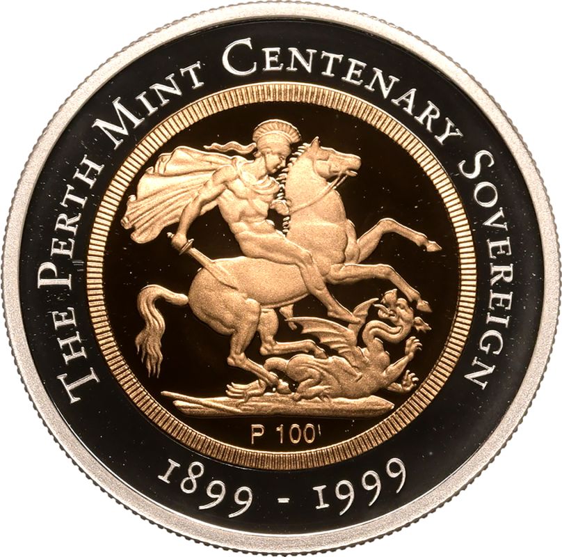 Australia Elizabeth II 1999 Bi-Metallic Gold (.916) center in Silver (.999) ring 100 Dollars 100th A - Image 3 of 3