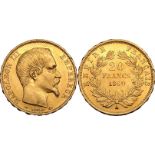 France Napoleon III 1860 A Gold 20 Francs
