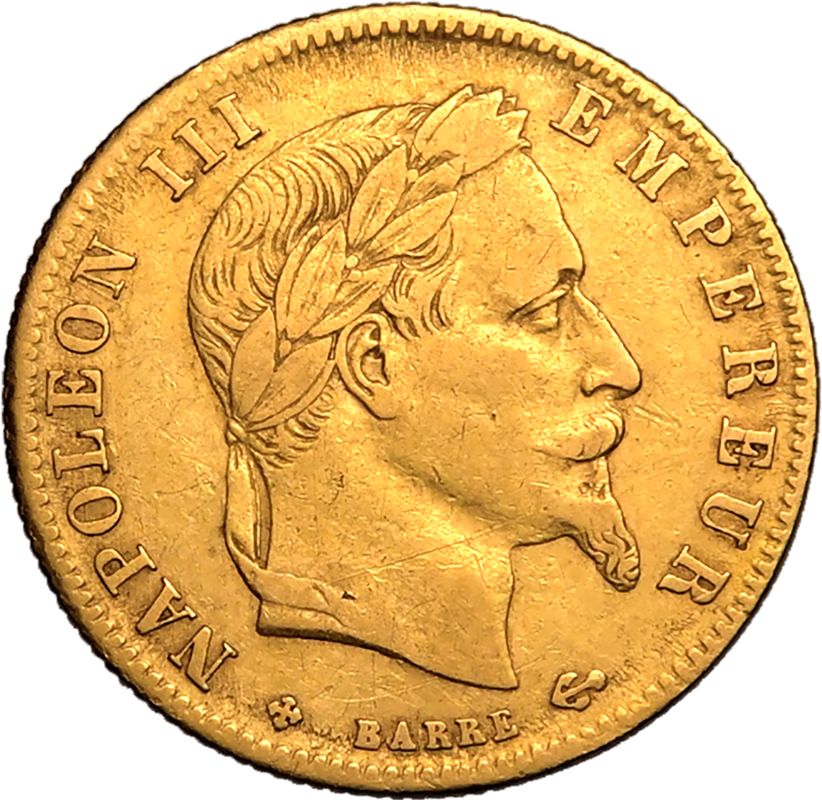 France Napoleon III 1863 BB Gold 5 Francs Napoleon III - Image 2 of 3