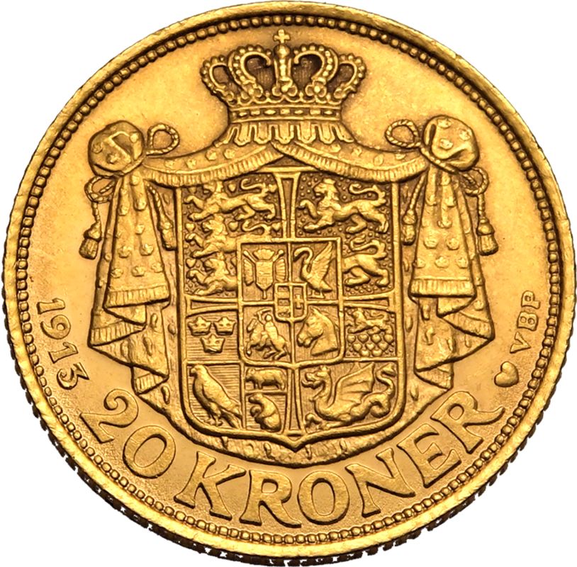 Denmark Christian X 1915 AH Gold 20 Kroner - Image 3 of 3