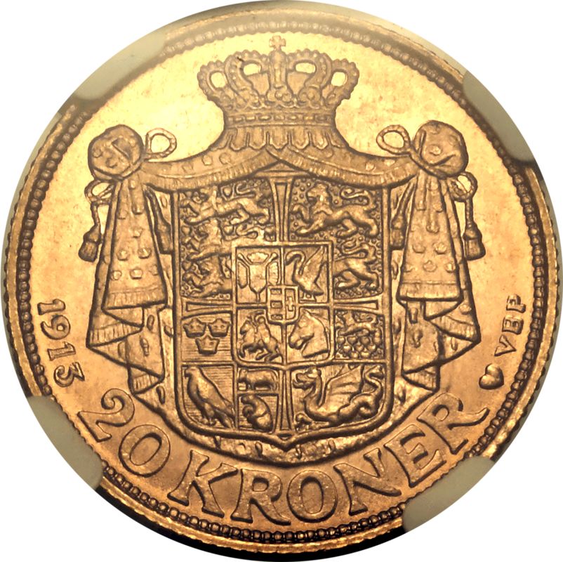 Denmark Christian X 1913 AH Gold 20 Kroner NGC MS 66 - Image 3 of 7