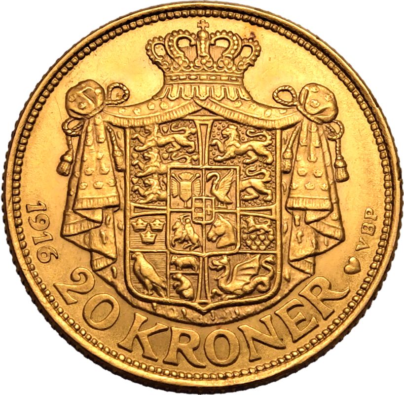 Denmark Christian X 1916 AH Gold 20 Kroner - Image 3 of 3