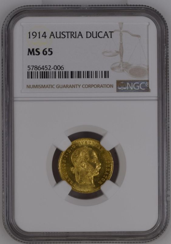 Austria: Habsburg Franz Joseph I 1914 Gold 1 Ducat NGC MS 65 - Image 5 of 7