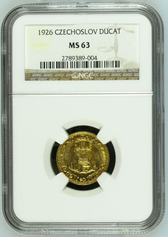 Czechoslovakia First Republic (1918-1938) 1926 Gold 1 Ducat without serial numbers NGC MS 63 - Image 2 of 3