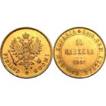 Finland Alexander II 1881 Gold 10 Markkaa