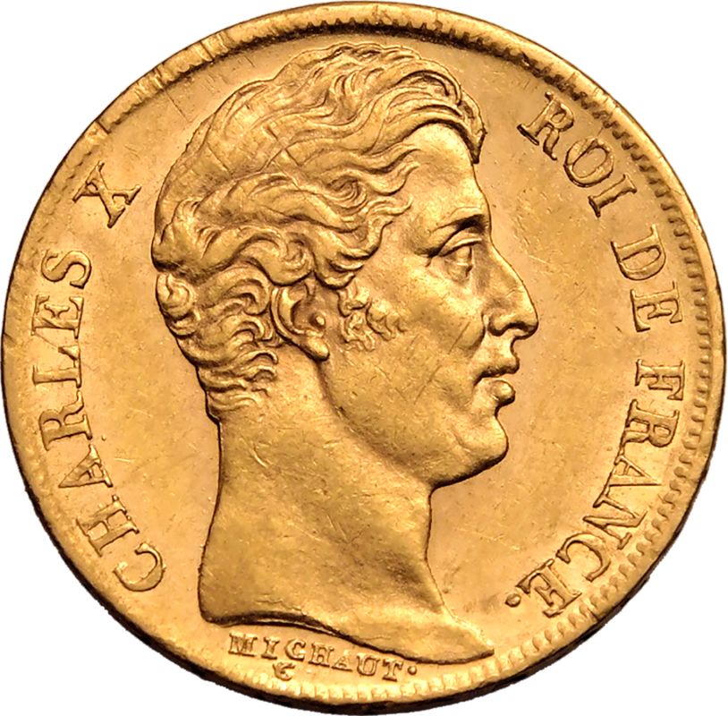 France Charles X 1828 A Gold 20 Francs - Image 2 of 3