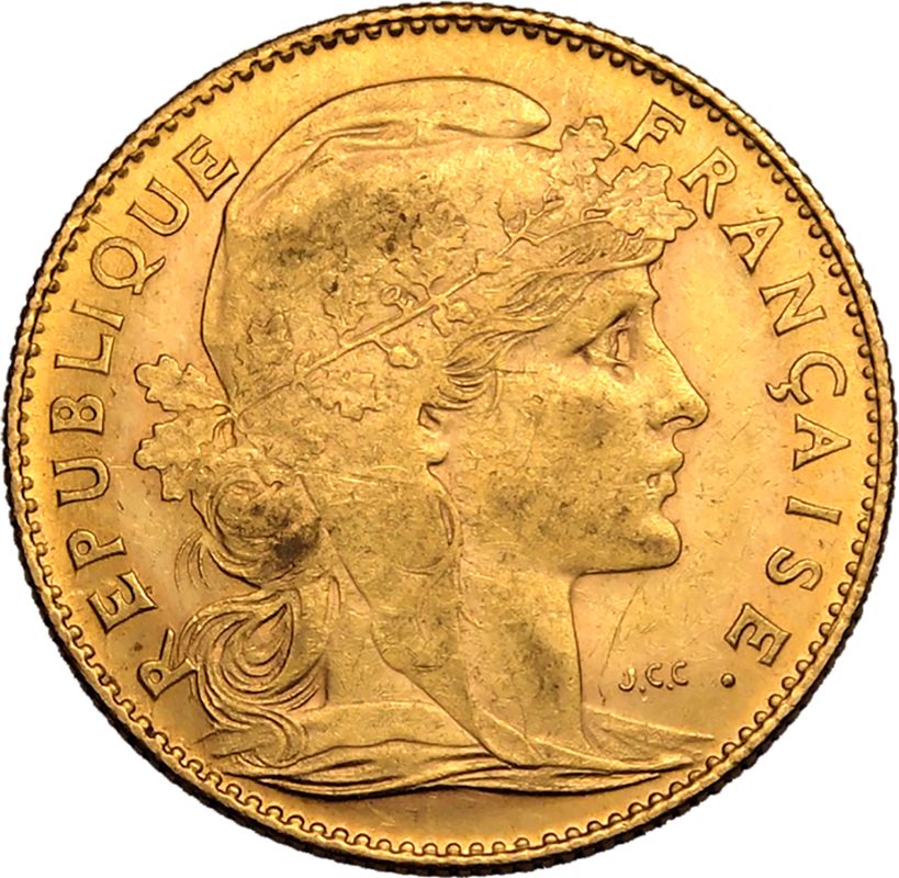 France Third Republic 1912 Gold 10 Francs - Image 2 of 3