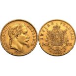 France Napoleon III 1865 A Gold 20 Francs