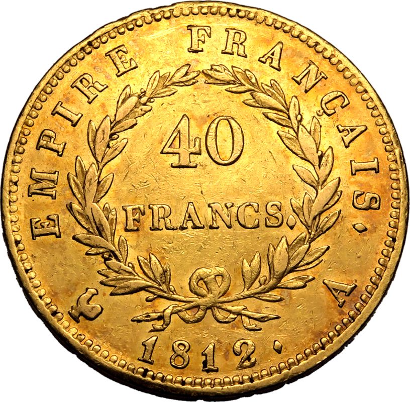 France Napoleon I 1812 A Gold 40 Francs - Image 3 of 3