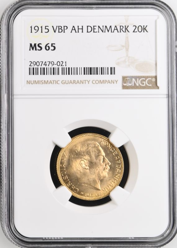 Denmark Christian X 1915 AH Gold 20 Kroner NGC MS 65 - Bild 5 aus 7
