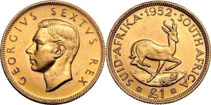South Africa 1952 Gold One Pound George VI
