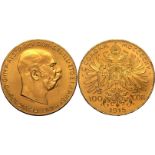 Austria: Habsburg Franz Joseph I 1915 Gold 100 Corona