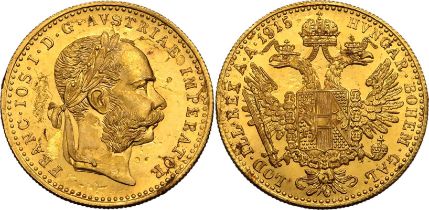 Austria: Habsburg Franz Joseph I 1915 Gold 1 Ducat Restrike