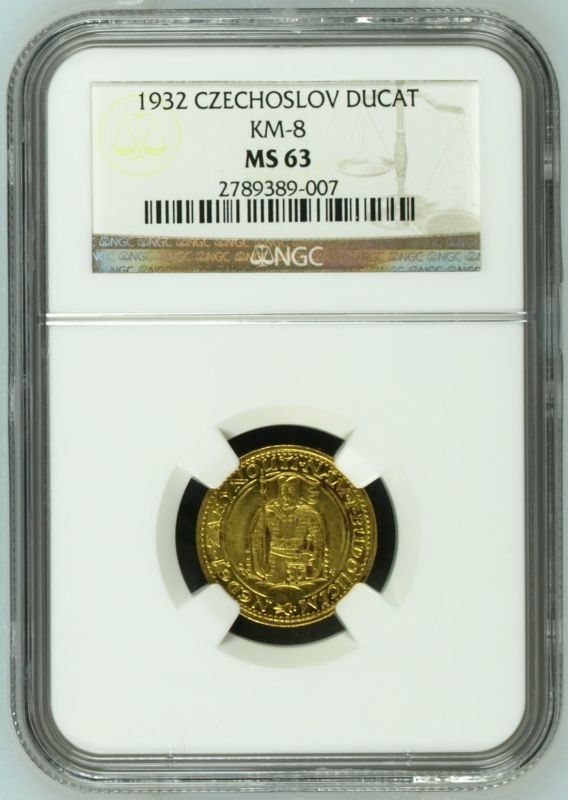 Czechoslovakia First Republic (1918-1938) 1932 Gold 1 Ducat without serial numbers NGC MS 63 - Image 2 of 3