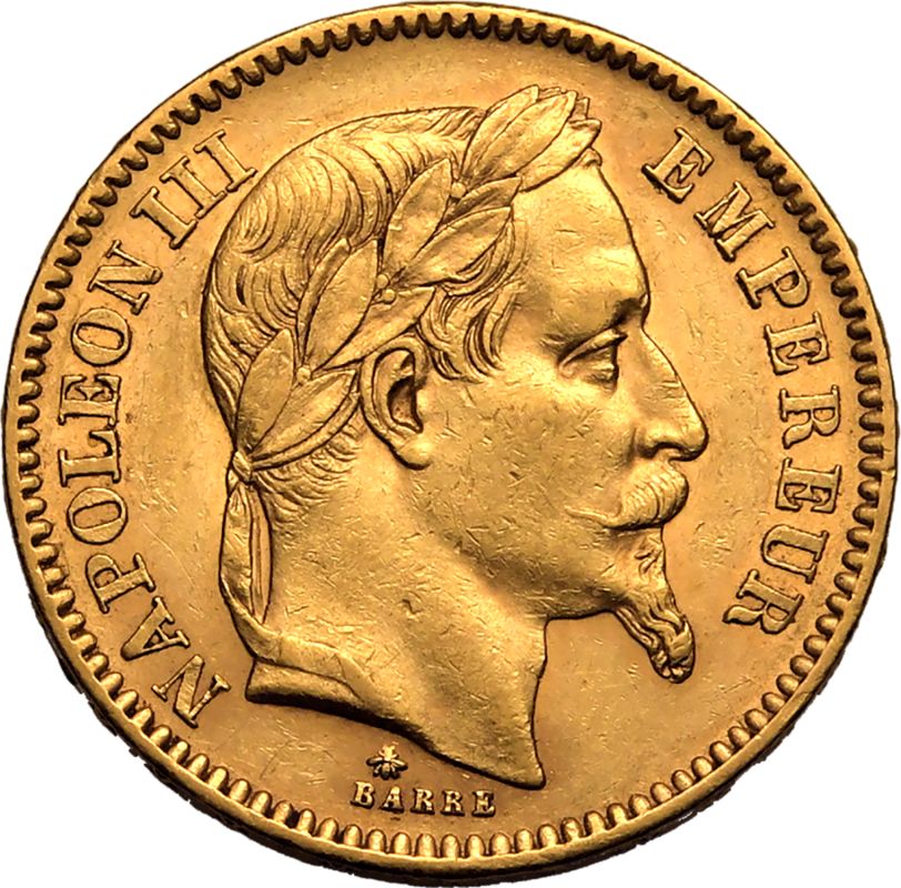 France Napoleon III 1865 A Gold 20 Francs - Image 2 of 3