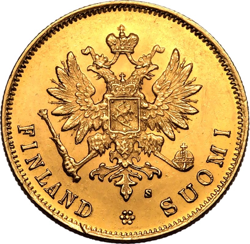 Finland Alexander II 1881 Gold 10 Markkaa - Image 2 of 3