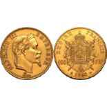 France Napoleon III 1864 A Gold 100 Francs