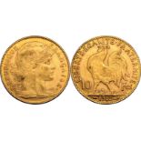 France Third Republic 1912 Gold 10 Francs