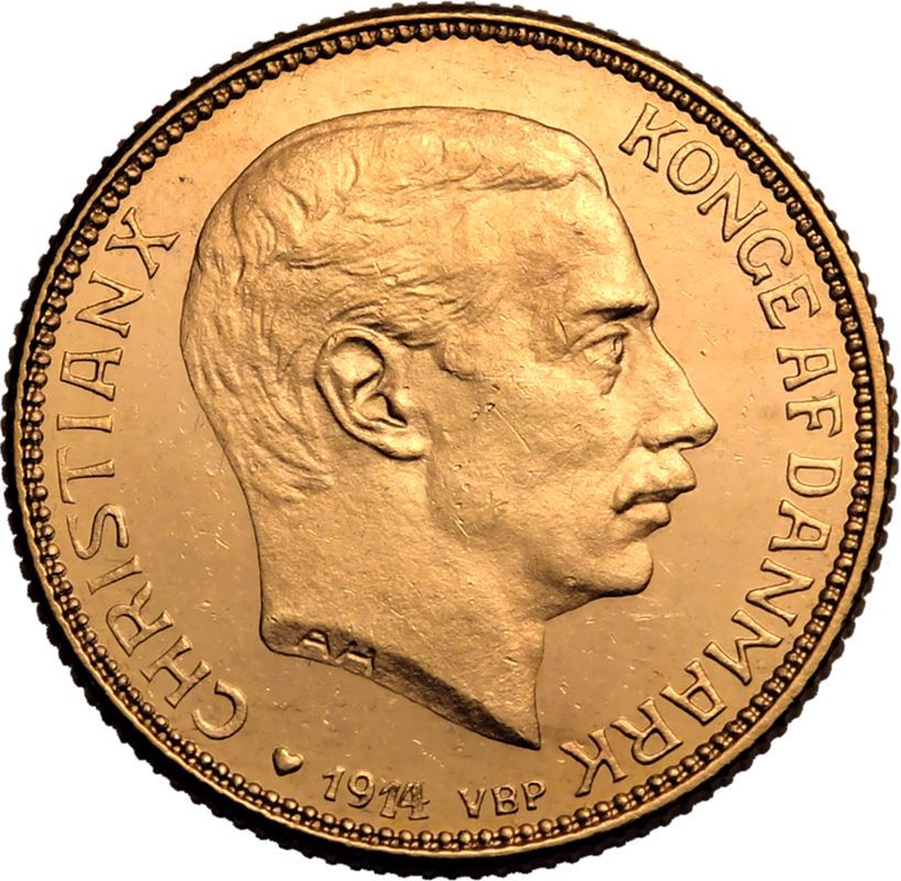 Denmark Christian X 1914 AH Gold 20 Kroner - Bild 2 aus 3