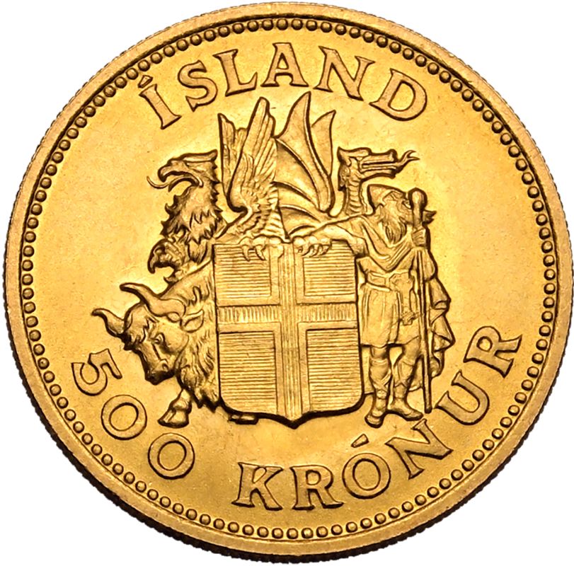 Iceland Republic 1961 Gold 500 Kronur - Image 3 of 3