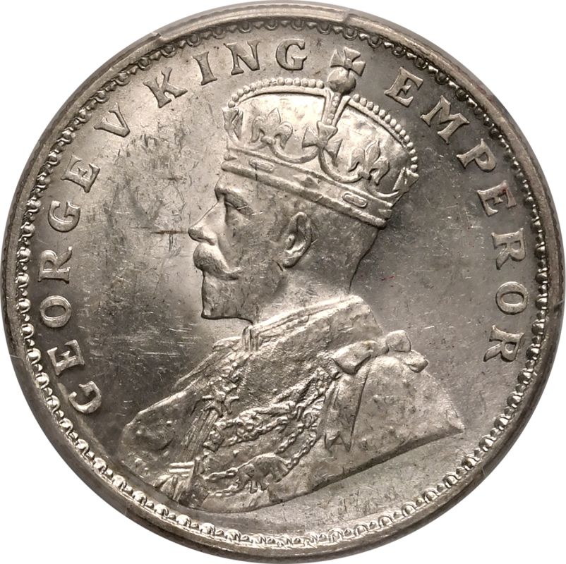 India: British George V 1919 Silver 1 Rupee PCGS MS63 - Bild 2 aus 5