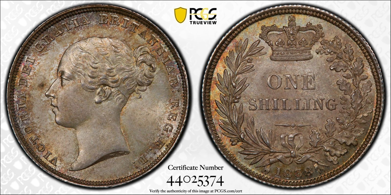 1838 Silver Shilling PCGS MS64+ - Image 4 of 5