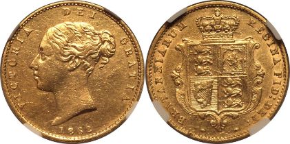 1862 Gold Half-Sovereign NGC AU Details