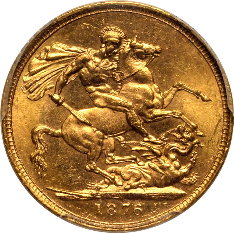 1876 Gold Sovereign PCGS MS62+ - Bild 3 aus 5