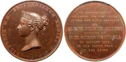 1842 Bronze Medal Stone Laying at the Royal Exchange Equal-finest PCGS SP63