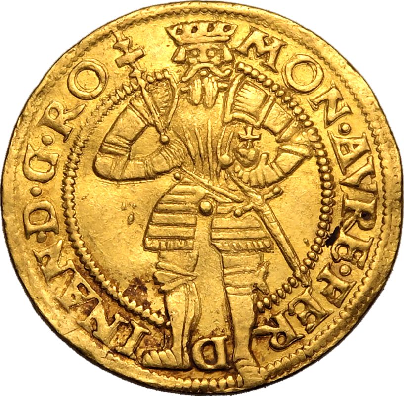 Holy Roman Empire: Austria Ferdinand I (Archduke) 1556 Gold 1 Ducat Good Very Fine - Image 2 of 3