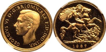 1937 Gold Half-Sovereign Proof NGC PF 65