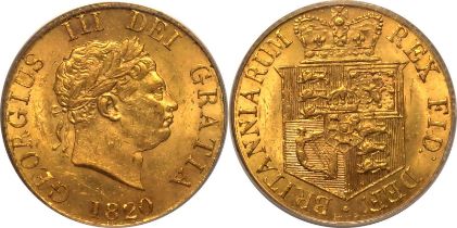 1820 Gold Half-Sovereign PCGS MS62
