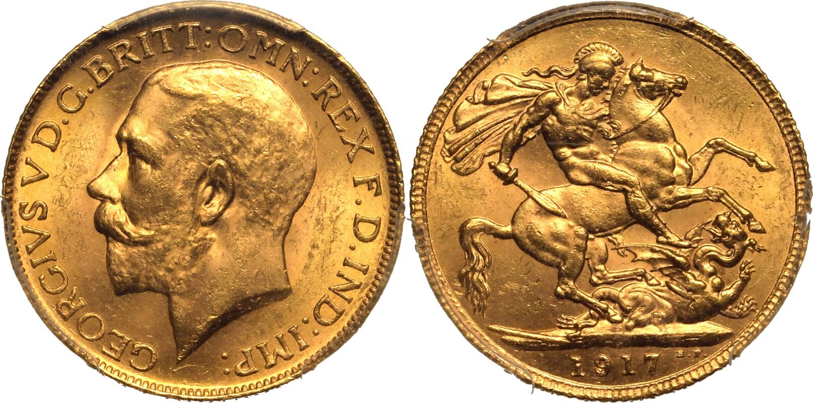 1917 C Gold Sovereign PCGS MS64