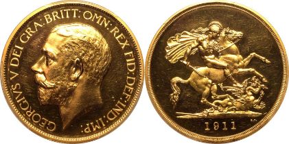 1911 Gold 5 Pounds (5 Sovereigns) Proof PCGS PR63 CAM