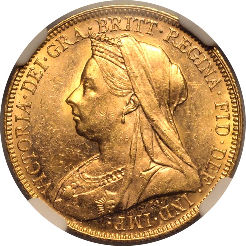 1900 M Gold Sovereign Equal-finest NGC MS 63 - Image 2 of 7