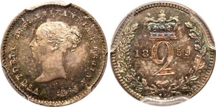 1859 Silver Penny Maundy Single Finest PCGS PL67+