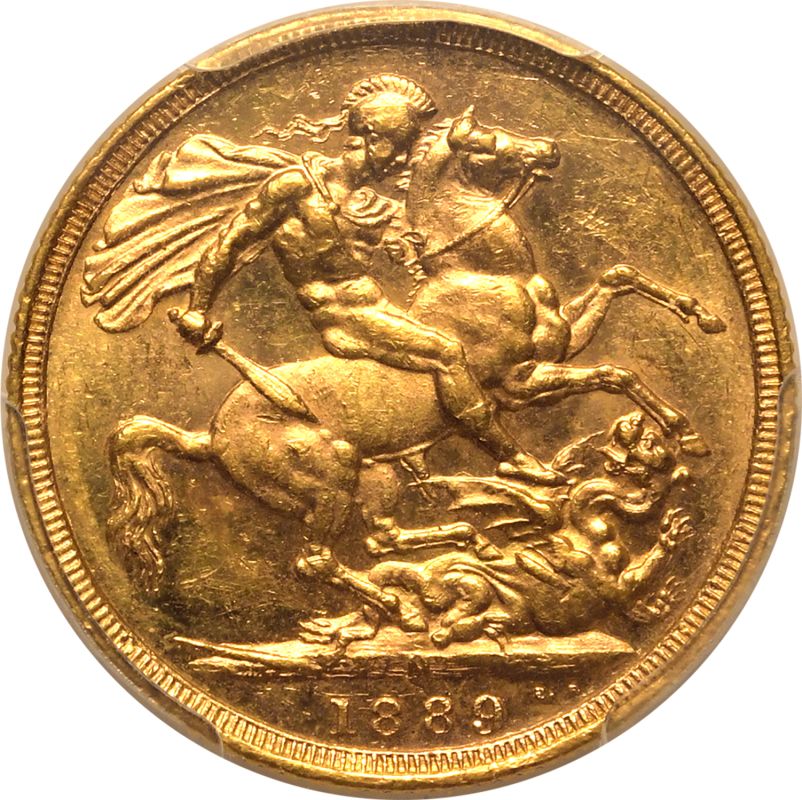 1889 M Gold Sovereign First Legend Bentley Collection PCGS MS61 - Bild 3 aus 5