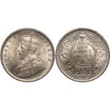 India: British George V 1918 • Silver 1 Rupee PCGS MS63