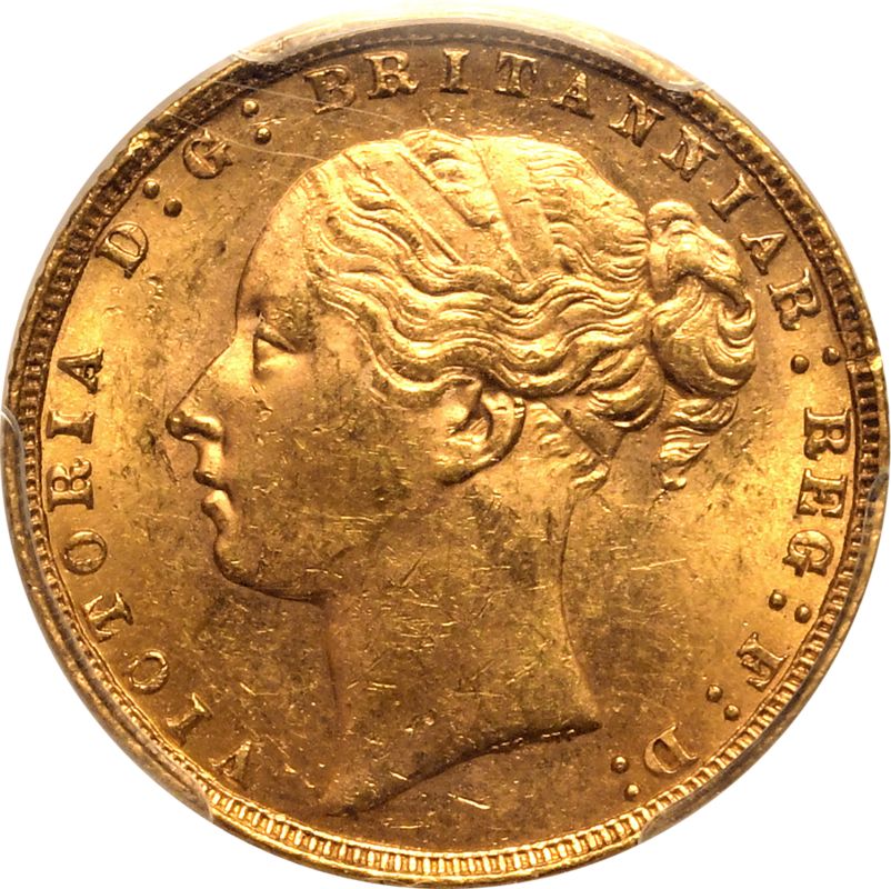 1876 Gold Sovereign PCGS MS62+ - Bild 2 aus 5