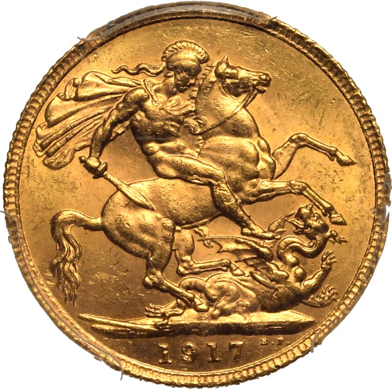 1917 C Gold Sovereign PCGS MS64 - Image 3 of 5