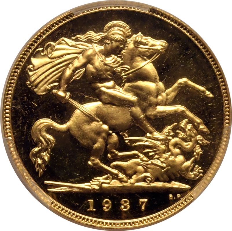 1937 Gold Half-Sovereign Proof PCGS PR65 CAM - Image 3 of 5