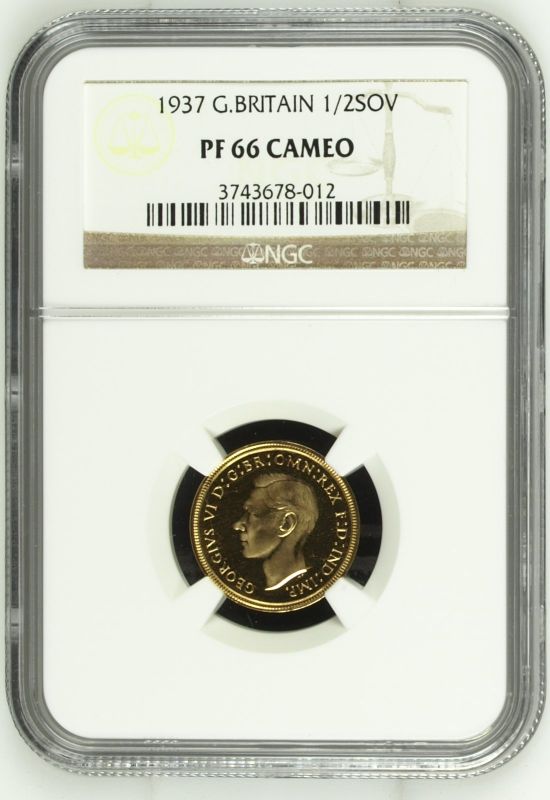 1937 Gold Half-Sovereign Proof NGC PF 66 CAMEO - Image 5 of 7